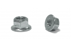 hexagonal toothed nut with collar
