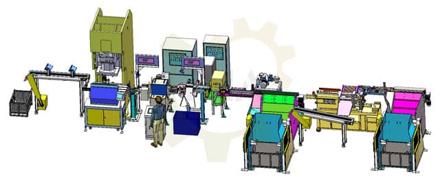 Automatic bolt hot forging line