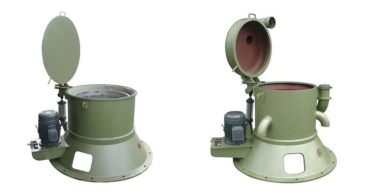 centrifuge for degreasing and drying fasteners