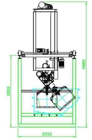 Clamping-type crane carries the mixing components at 45 degrees  clockwise or counterclockwise