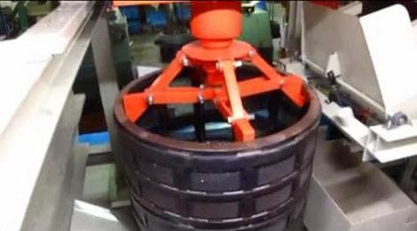 Move the basket to parts processing zone