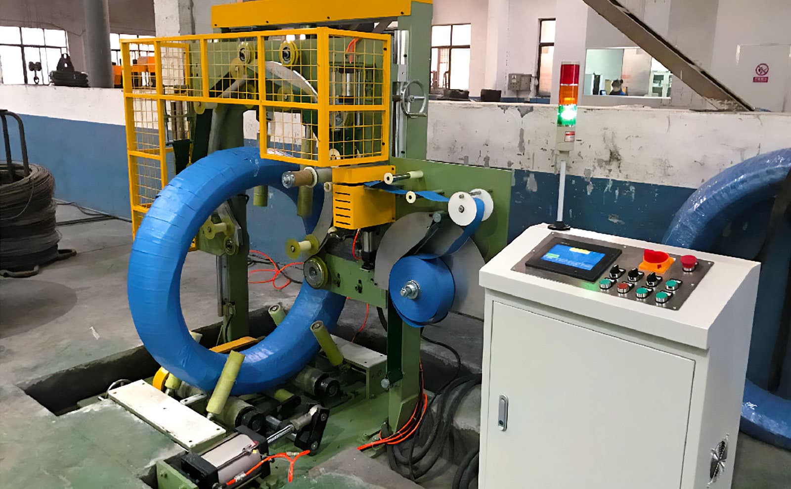 steel wire wrapping machine