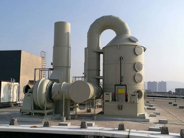 exhaust gas treatment tower