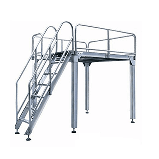 Work platform with ladder